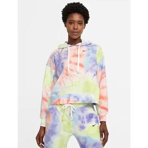 Nike Dri Fit Get Fit Women's Tie Dye Pullover Training Hoodie Size Small